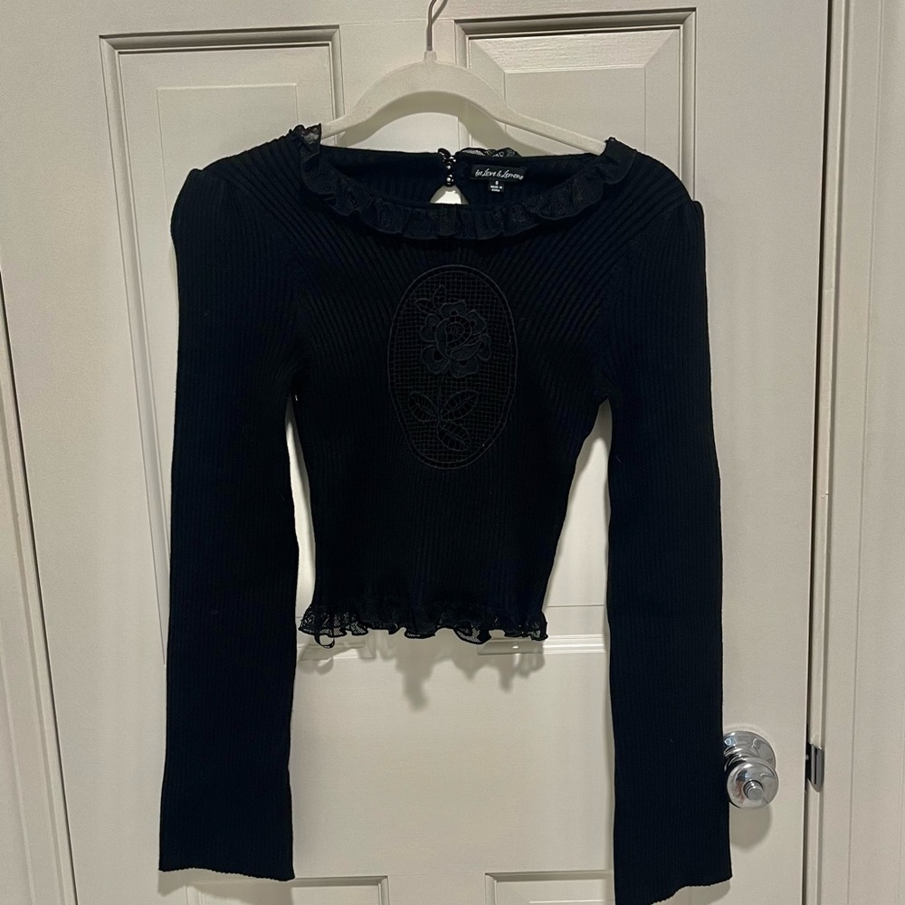 For Love & Lemons Lyon Rose Cameo Sweater